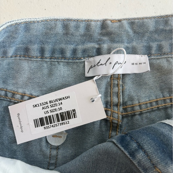 NEW Petal + Pup Women’s Dana Light Blue Denim Front Slit Maxi Jean Skirt 0362 - Picture 8 of 9